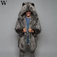 Womail Jacket Fashion Mens Warm Tjock Coat Jacket Faux Fur Parka Outwear Cardigan Overcoat Mäns Coat 20190817