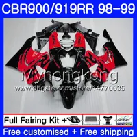 Bodys för Honda CBR 919RR CBR 900RR CBR919RR 1998 1999 278HM.41 CBR900RR CBR 919 RR CBR900 RR CBR919 RR 98 99 Fairing New Red Black Top Kit