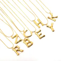 A-Z رسائل منتجات جديدة 2019 14 كيلو الذهب مطلي بالاحرف الاولى سحر قلادة مجوهرات الأزياء منس العظام المختنق قلادة الأبجدية قلادة قلادة