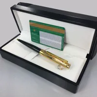 Lüks kalem hediye siyah ahşap kutusu ile ünlü kalem kırtasiye malzemeleri ofis ve okul metal Tükenmez Kalem set