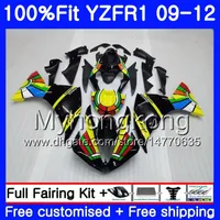 Injectie voor Yamaha YZF 1000 R 1 YZF-1000 YZFR1 09 10 11 12 Rainbow Black 241hm.19 YZF R1 YZF1000 YZF-R1 2009 2010 2011 2012 Fairing Kit
