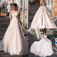 NAVIBLUE Modern A Line Brautkleider Spitze Applizierte Brautkleider 3D Blume Tüll Sheer Plus Size African Wedding Dress