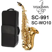 Soprano Sax Ağızlık Kamışlar Boyun Müzik Aletleri Eğri Japonya Yanagisawa Saksafon Soprano Kavisli SC-991 SC-WO10 Elektroforez altın