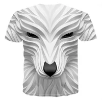 남성 디자이너 T 셔츠 동물 패션 캐주얼 짧은 소매 티셔츠 여름 남성 의류 2020 새로운 3D 늑대 헤드 쿨