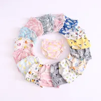 25 Colors Baby Toddler Training Pants 6 Layers Cotton Changing Nappy Infant Washable Cloth Diaper Panties Reusable