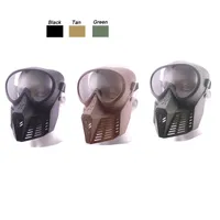 Outdoor airsoft paintball masker schieten gezicht bescherming versnelling volledige gezicht bij-stijl tactische pc lens no03-302