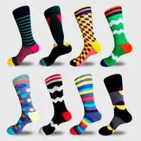 Adam Orta çorap çizgili nokta renkli spor açık Elmas Avrupa Fon Komik Mutlu Pamuk PULL Doğrudan Plaka Hareket Çorap LJJA2873