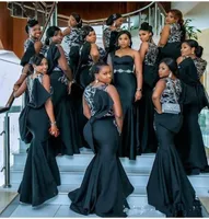 2020 Afrikaanse zeemeermin Sexy Maid of Honour Jurken Avondjurken Lange Bruidsmeisjes Jurken Junior Bridemaids Party Wear
