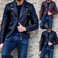 Män Faux Leather Jackor Vinter Veste Cuir Homme Coats Male Warm Hip Popping Leather Jacket Kläder Deri Ekret Bomber Jacka