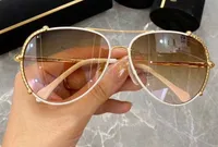 Lederen glazen pilot sonnenbrille 1029 gouden zonnebril velg gearceerde vrouwen eyewear box nieuw met bruin udnfs