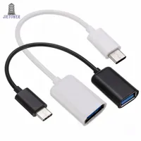 100pcs / lot 16.5cm Mini blanc / noir ADAPTATEUR DE TYPE-C USB 3.1 TYPE-C Mâle à USB 2.0 A Femme OTG Data Câble Adaptateur de cordon