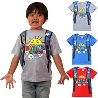 Ryan Oyuncaklar İnceleme Çocuklar T-Shirt Tees 100% Pamuk 4-10 T Çocuk Erkek Yaz T-Shirt Tops 110-140 cm Çocuklar Tasarımcı Giyim Erkek Toptan ZSS150