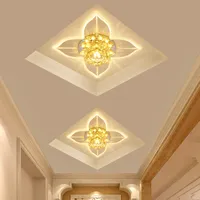 Kristallblommor lämnar takljus Hallway Porch Entré Aisle Balkong Spotlight Modern Enkel 3W LED taklampa