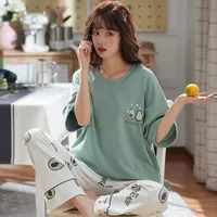 Donne carino accogliente pigiama set 2 pezzi pigiama coreano 2020 estate casual pantaloni a maniche corte vestiti domestici per le donne set cx200703
