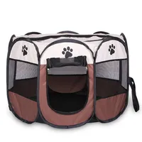 Sıcak taşınabilir katlanır evcil çadır köpek evi kafes köpek kedi çadır playpen köpek kulübesi kolay çalışma sekizgen çit