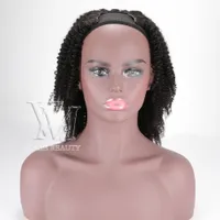 VMAE 130% 150% 180% Yoğunluk U Parçaları Peruk 4A Bakire Manikür Kadınlar için Doğal Siyah Hint Gerçek İnsan Saç Hizalı