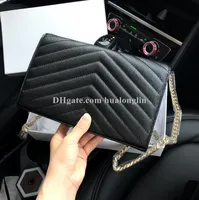 ファッションデザイナーの女性バッグハンドバッグ財布財布オリジナルボックス本革女性メッセンジャークロスチェーンクラッチレディース