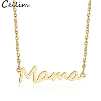 Letra de acero inoxidable Mamá Colgantes Collares Amar a las madres Colgante Collar mínimo Plata Dorado Colores Joyas para Mamás Día de la Madre