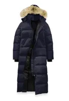Бесплатная доставка классическая мода женская зима полная длина пальто гусь женская мистика Паркер пальто вниз теплая куртка большой койот меховой воротник la
