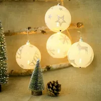 Mode Xmas Tree Ball Créatif Christmas Décoration Éclairage Pendentif Fleurs de Neige Arbres Personnes Imprimé Homéromoom Party WY105