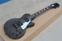 Fabrik Benutzerdefinierte transparente schwarze elektrische Gitarre mit Flamme Ahorn furniert, Chrom Hardware, Weiß Schlagbrett, Angebot Customized