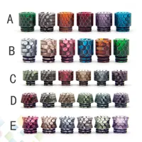 Luminous Cobra Drip Tip Snake Skin Grid Wave Honeycomb Epoxy Resin Wide Bore Mouthpiece fit TFV8 TFV12 Prince Baby DHL Free