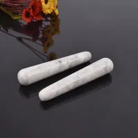 Naturalny biały sosnowy kamień kryształowy masaż kwarcowy relaksujący różdżka acupoint punkt kija leczniczy lekarstwo kamień ciało czakra masaż twarzy
