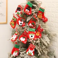 Sequin Stripe Mini Christmas Stocking Hoge Kwaliteit Candy Christmas Gift Bag Hang Santa Claus Snowman Christmas Tree Ornament Sock