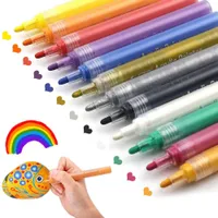 Acrylfarbe Pens für Rocks Gemälde, Keramik DIY Fertigkeit, die Versorgungsmaterialien. Wasserhaltige Acrylfarbe Marker Pens Permanent. 12 Farben / Set