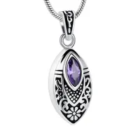 Z925 Flower Teardrop Stainless Steel Cremation Urn Necklace Inlay Multi-colored Crystal Memorial Jewelry For Ashes For Human