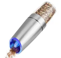 전기 자동 밀 후추와 소금 분쇄기 LED 라이트 PEPER 스파이스 곡물 밀스 도자기 그라인딩 코어 밀 주방 도구