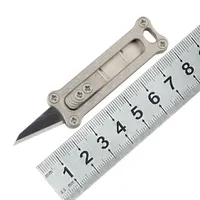 EDC Utility Knife Mini Solid Titanium TC4 Portable Key Chain Push-Pull Design Outdoor Camping Survival Tool
