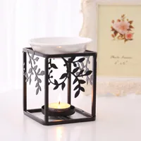 Art Iron Stand Ceramic Oil Burner Aromatherapy Furnace Essential Oil High Quality Lamp Gifts Crafts Home Decorations