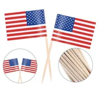 100pcs UK Toothpick Flag American Toothpicks Flag Cupcake Toppers Baking Cake Decor Drink Beer Stick Party Decoration Supplies LX1569
