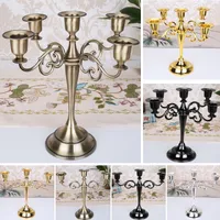 Bougeoirs en métal pour chandelier 3/5 bras chandelle chandelier dîner de noël candélabre noël chandelier décor artisanat hh7 -1565