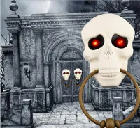 Campanello spaventato di Halloween Light Up Decorations Belly Pop Porta Bell Bell Horror Skull con gli occhi rossi per Halloween Haunted House Party