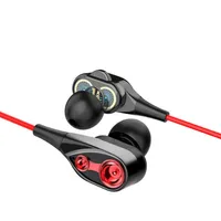 Dual Drive Stereo Wired Earphone In-ear Headset Earbuds Bass Earphones For IPhone Samsung 3.5mm Sport Gaming Headset With Mic (Retail)