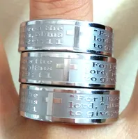 30pcs Jeremiah 2911 Ringe Englische Bibelkreuz Jesus Edelstahl Ringe Gravierte Herren Lords Gebets Hochzeitsband Ring Gro￟handel Gro￟handel