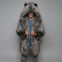 2019 Moda Kış Erkek Sıcak Kalın Ceket Ceket Faux Kürk Parka Dış Giyim Hırka Palto Düzenli Resmi Ceket ve Coat