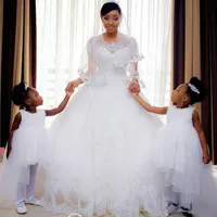 Vintage Lace Ball Gown Wedding Dresses 2020 Appliques Short Sleeves Cheap Wedding Gowns PLus Size Bride Dresses vestido de novia