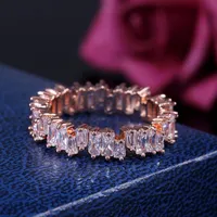 Hot New Fashion Zircon Cz Wedding Ring Irregular White Cubic Zircon Finger Rings Fit 6# to 10# For Women Jewelry Party Gift
