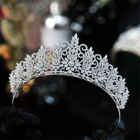 Lindo Rainha zircão jóia do casamento headpiece Tiara Vintage Cabelo coroas nupciais Tocado Novia Casamento Acessórios de cabelo