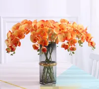 9 Kafa Avrupa Phalaenopsis Gerçek Dokunmatik Kelebek Orkide Sahte Orkide 5 Renkler Yapay Orkide Çiçek Düğün Dekorasyon için Toptan