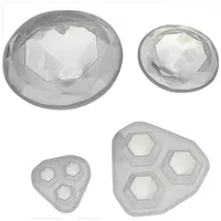 4PC Diamond Transparent Gedroogde Bloem Decoratieve UV Hars Vloeibare Siliconen Mallen voor het maken van Sieraden Handcraft Hanger Tools