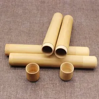 Caja de cepillo de dientes de madera de bambú Cajas de almacenamiento Viajes Caja portátil Cilíndrica sin cepillo de dientes Protección ambiental 5 35ar UU