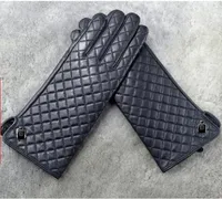 Fashion-winter top quality Genuine Leather Luxury original fashion brand gloves Classic diamond lattice soft warm sheepskin finger gloves