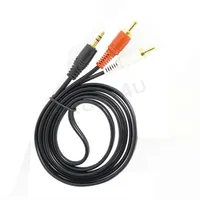 1.5m 5 ft Y 3.5mm Audio Jack Plug 1 Male to Male Dual 2 RCA Jack Adapter Cable Stereo PC Audio Splitter