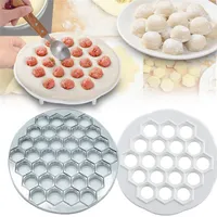 Bolinho de massa do molde 37 Buracos Liga de alumínio 19 buracos ABS DIY Dumpling Criador Dumplings Pastelaria Mold Ferramentas da cozinha