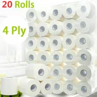 10 Rolls Szybka Wysyłka Toalet Roll Papier 4 Warstwy Strona główna Bath Toaleta Rolka Papier Piersznik Drewno Pulp Tissue Tissue Roll FS9504 7339044