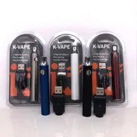 Print logo for K-VAPE Preheating Battery Kit 1100mah Vape Pen VV Preheat Battery 510 Thread USB Charger In Individual Blister Packaging